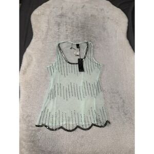 New BKE Buckle Sheer Mesh Light Mint Green Tank Top Size XS NWT‎